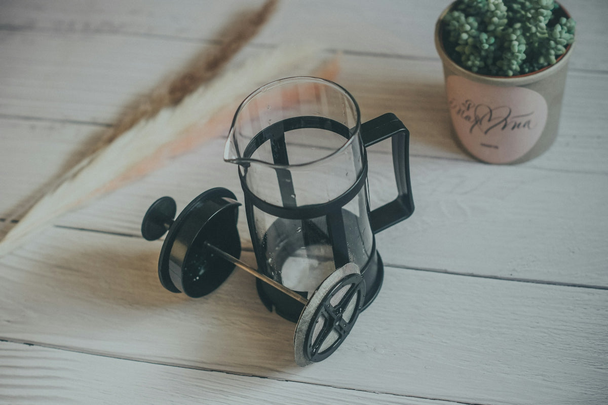 black and silver coffee maker