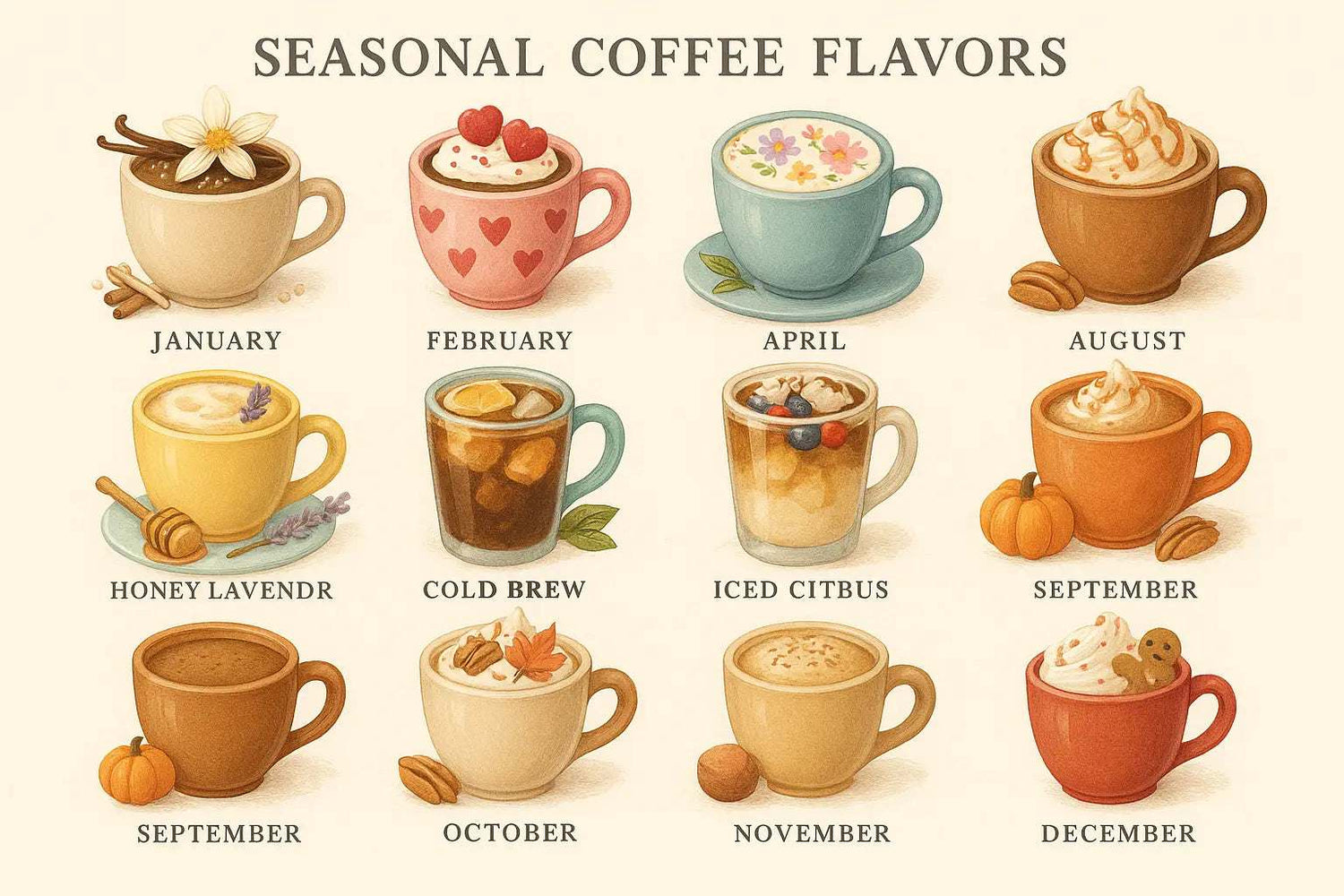 Seasonal Coffee Flavors: What to Brew Each Month EleganceBrew
