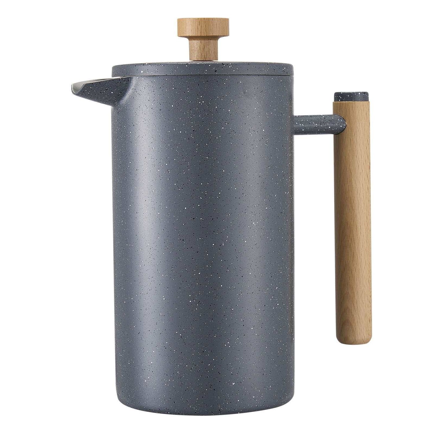 Black stainless steel French Press Coffee Maker 34 oz with ergonomic handle and precision filtration system