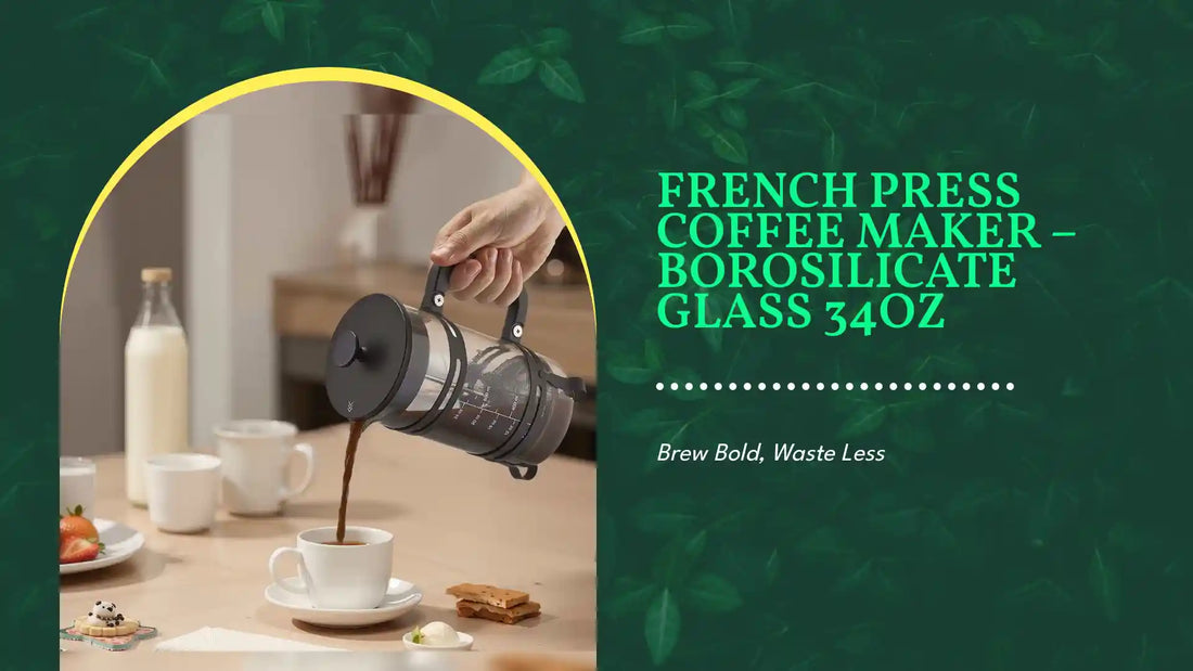 French Press Coffee Maker &amp;ndash; Borosilicate Glass 34oz by@Outfy