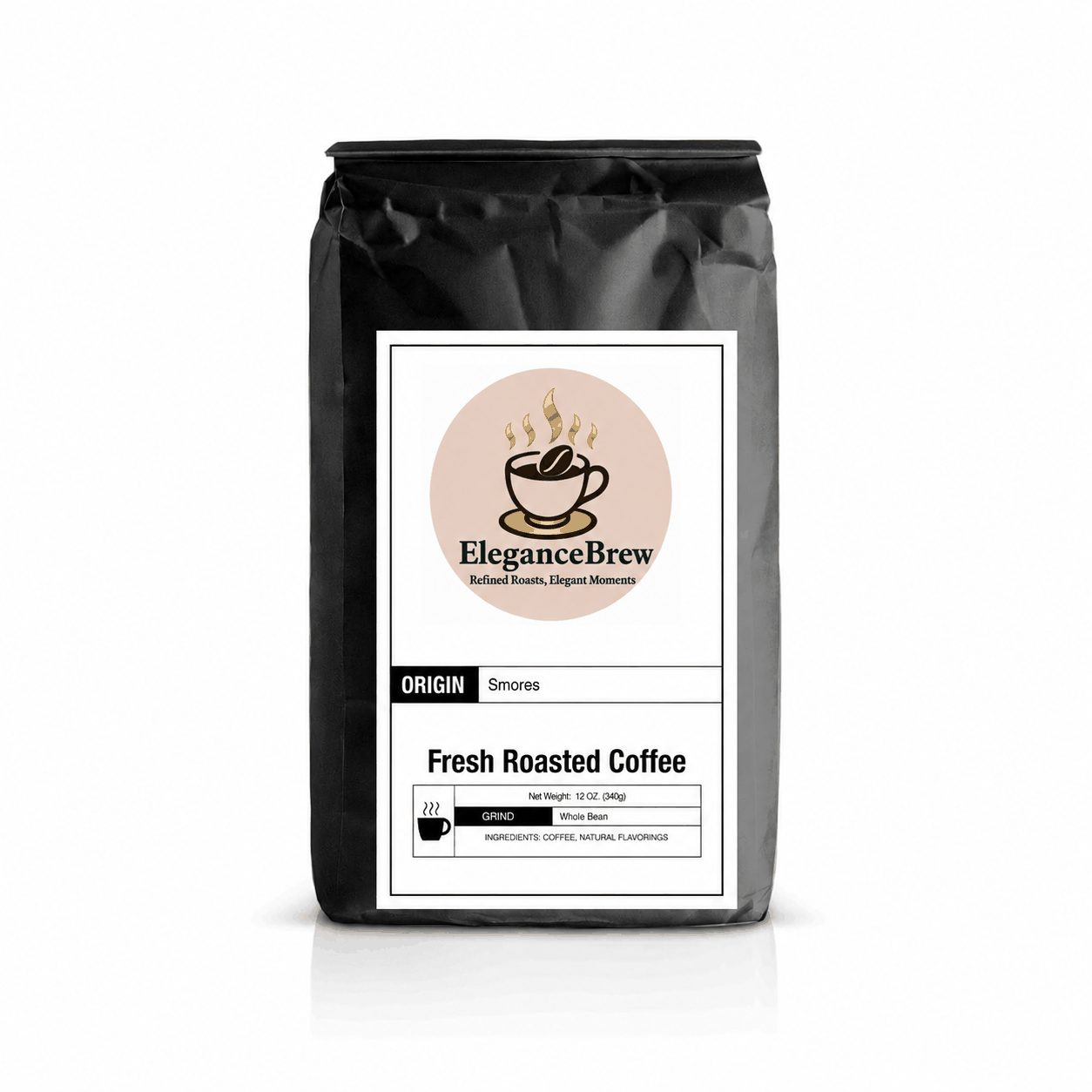 Cup of Smores single origin coffee lightly flavored with natural flavorings